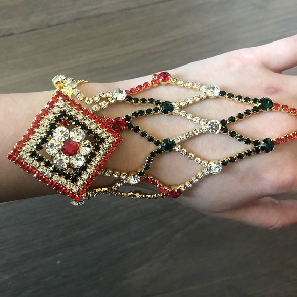 New gold jewels hand bracelet ring attached unique cute indian special - Picture 2 of 5